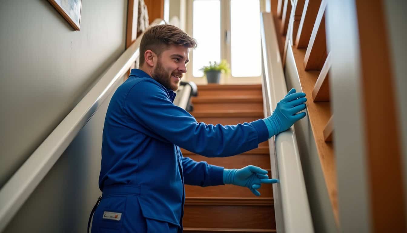 Technicien en train d