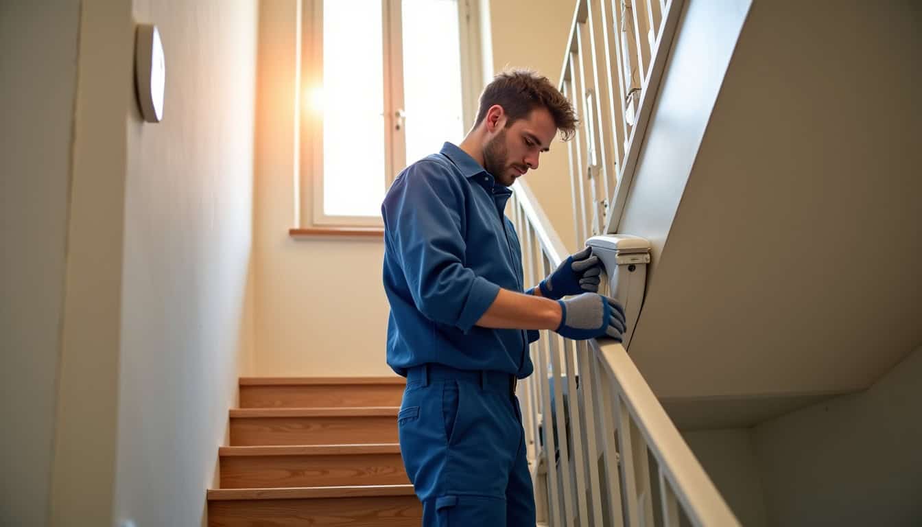 Technicien en train d