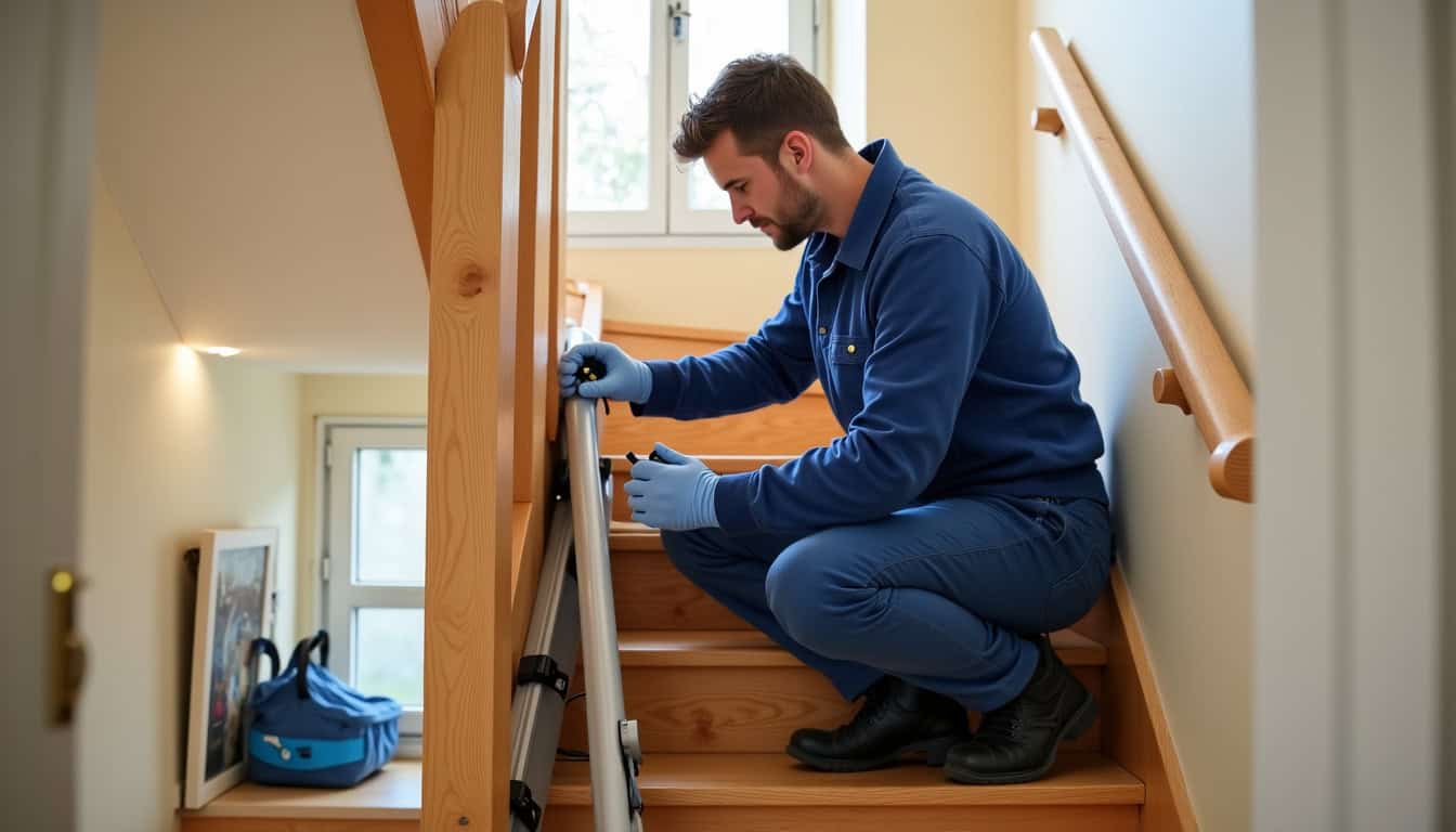 Technicien en train d