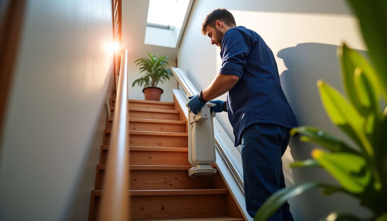 Technicien en train d