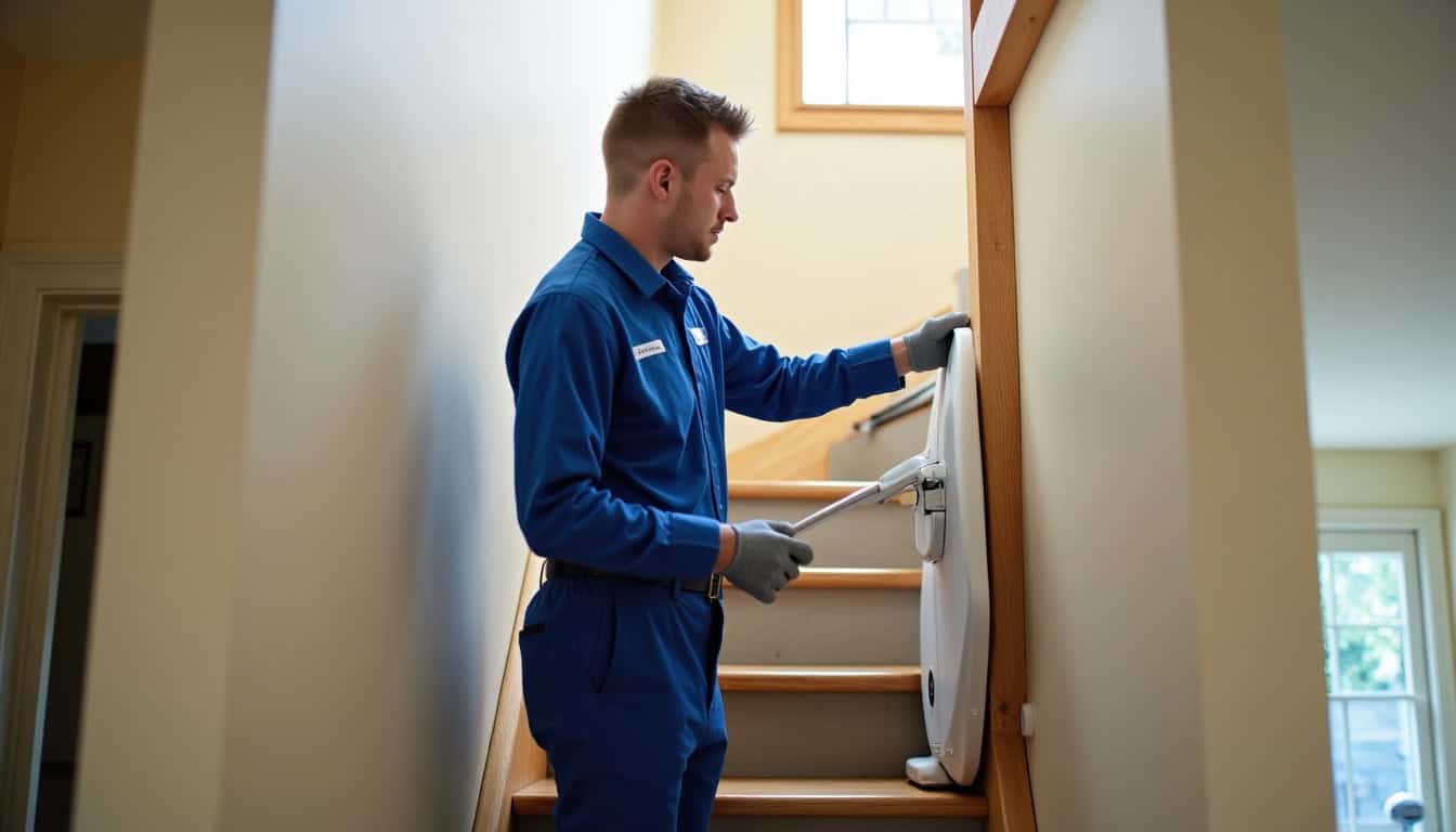 Technicien en train d