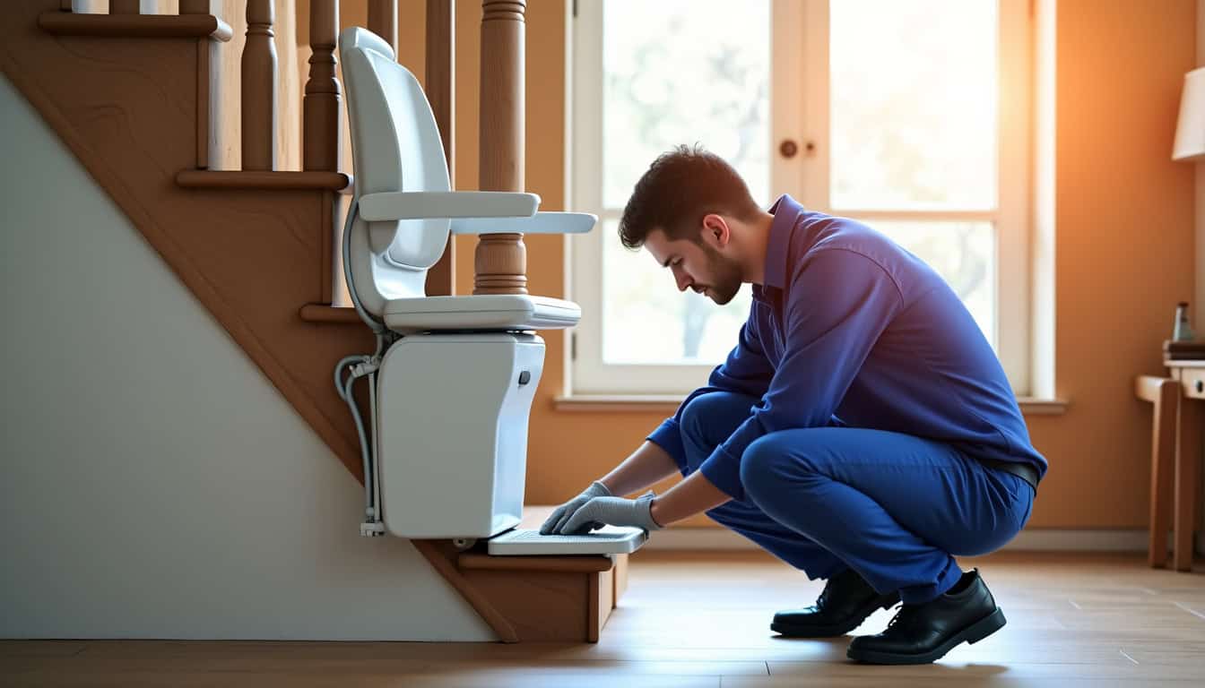 Technicien en train d