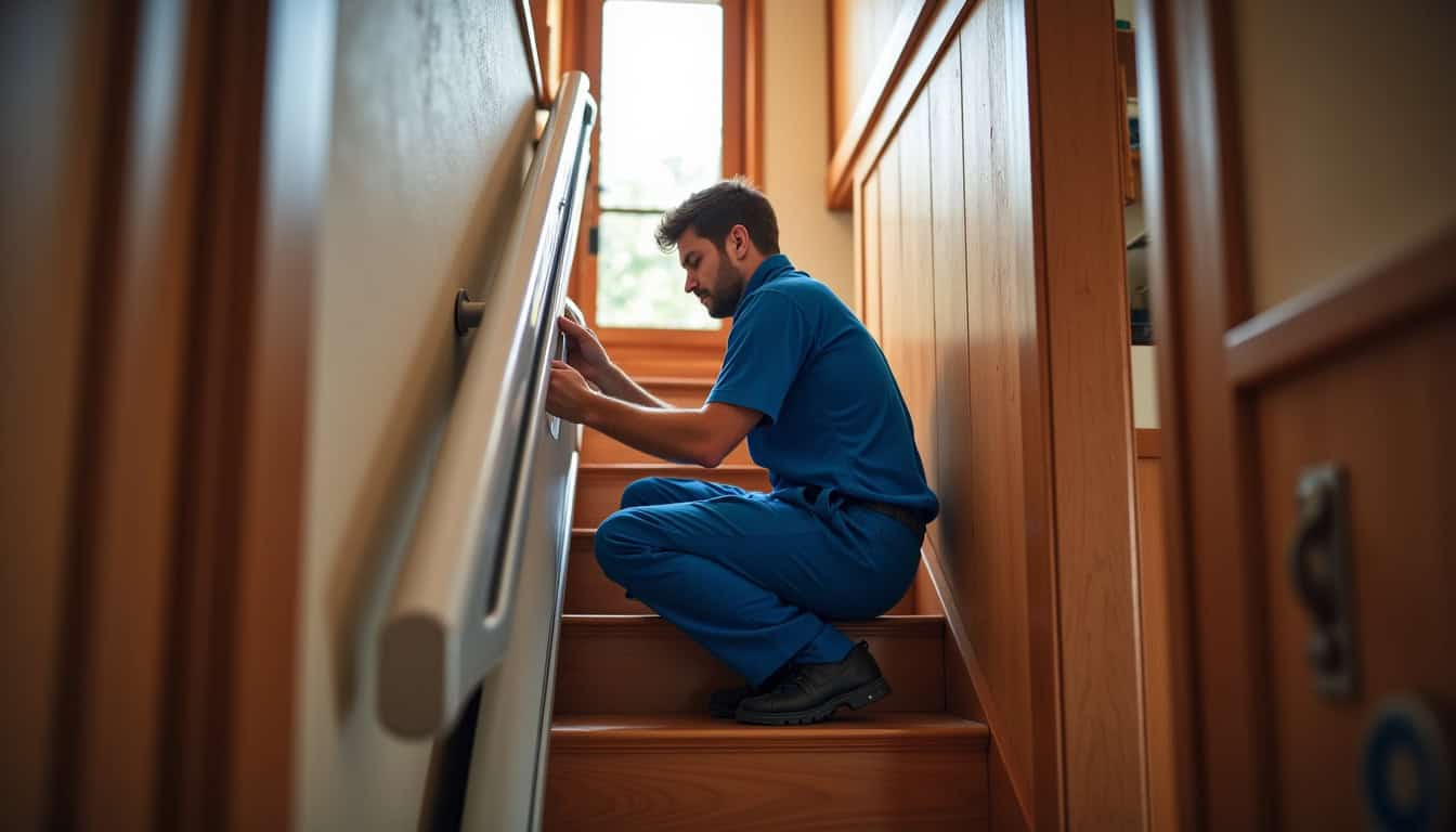 Technicien en train d