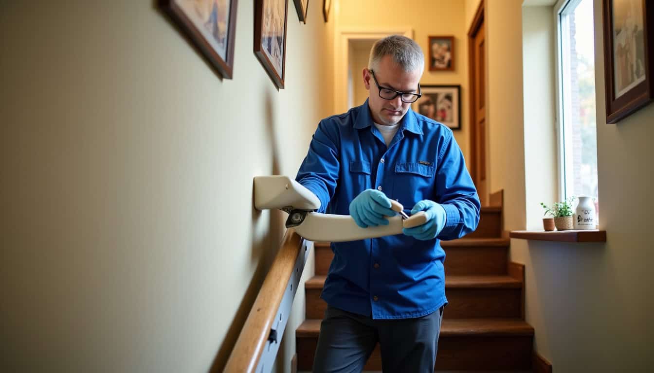 Technicien en train d