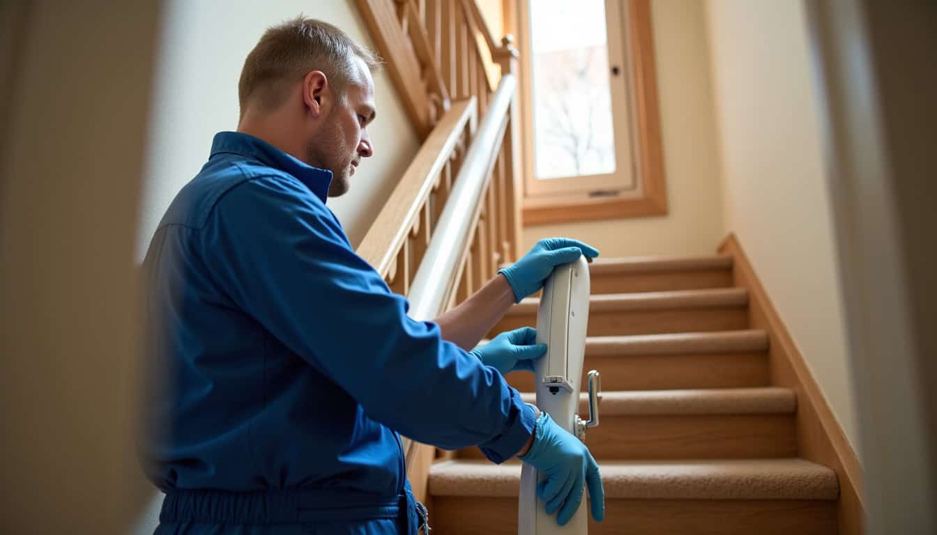 Technicien en train d