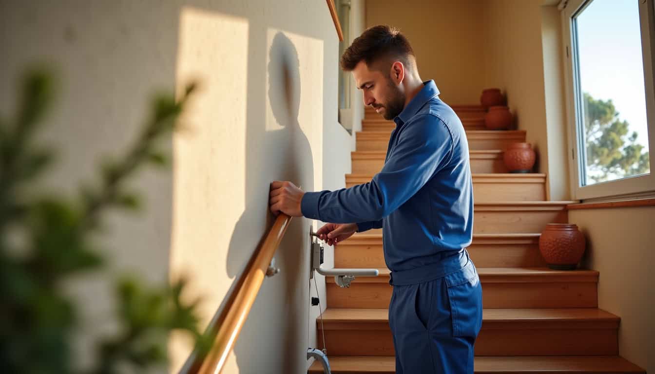 Technicien en train d