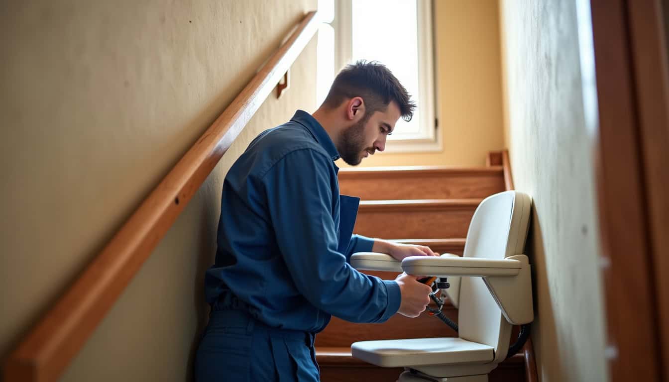 Technicien en train d