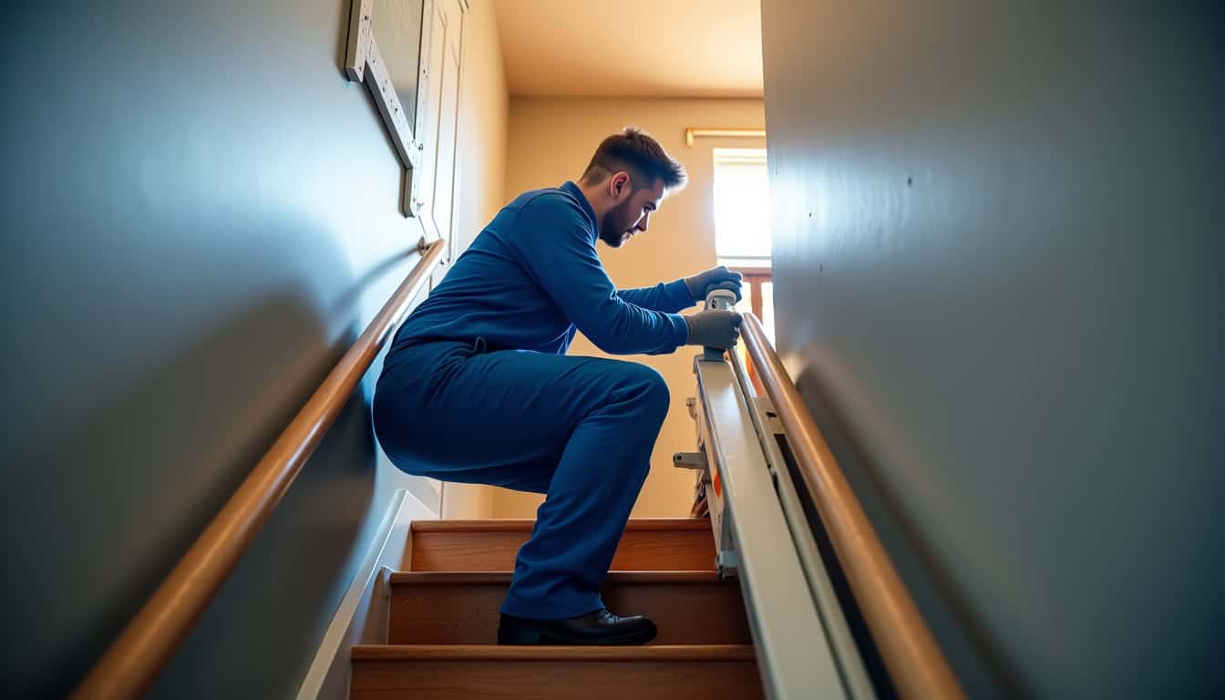 Technicien en train d