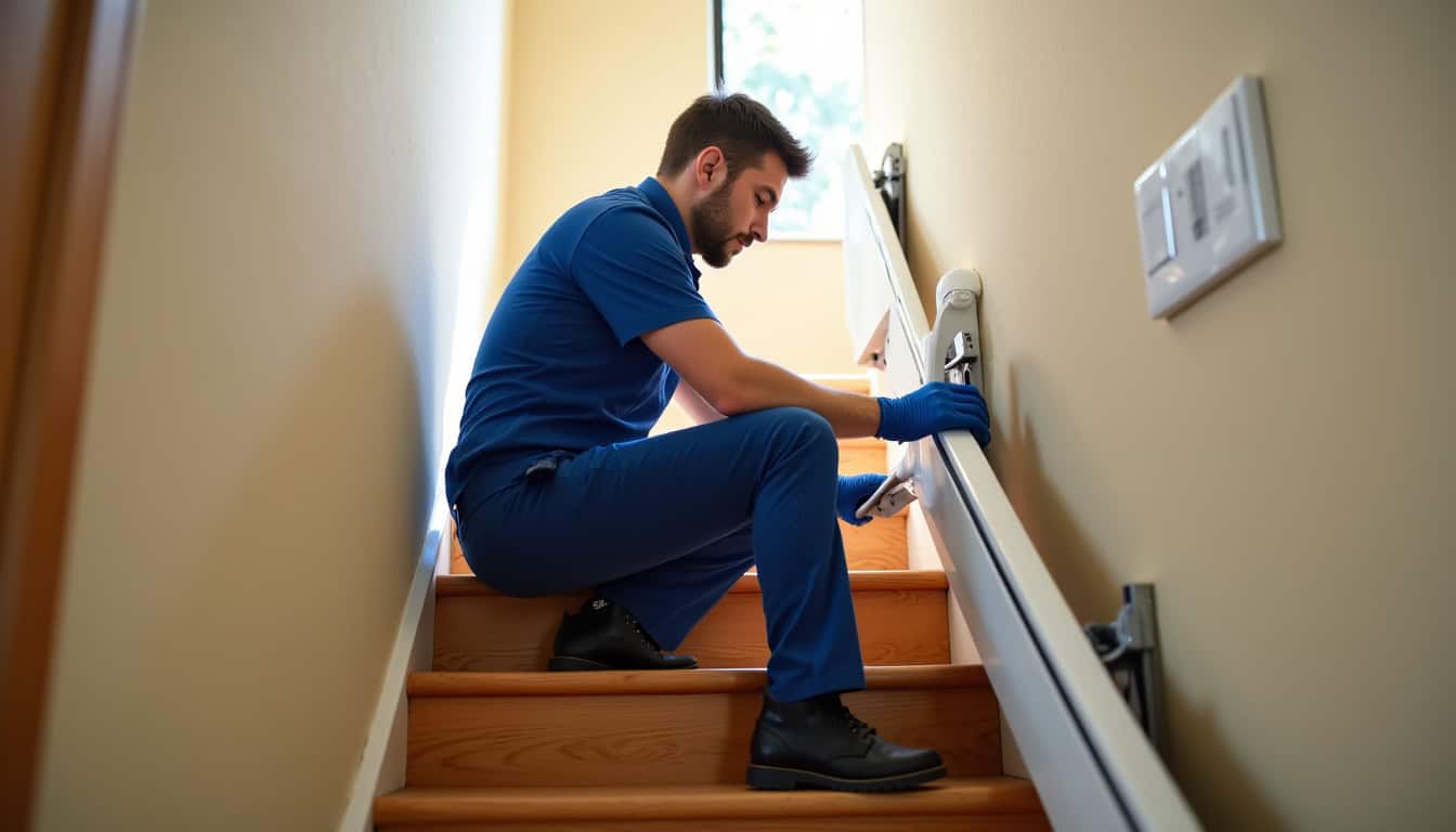 Technicien en train d