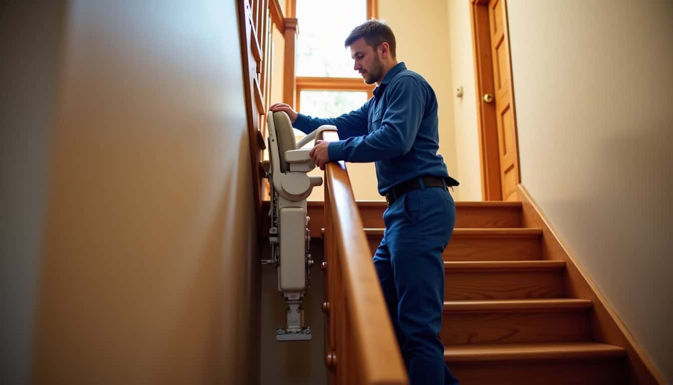 Technicien en train d