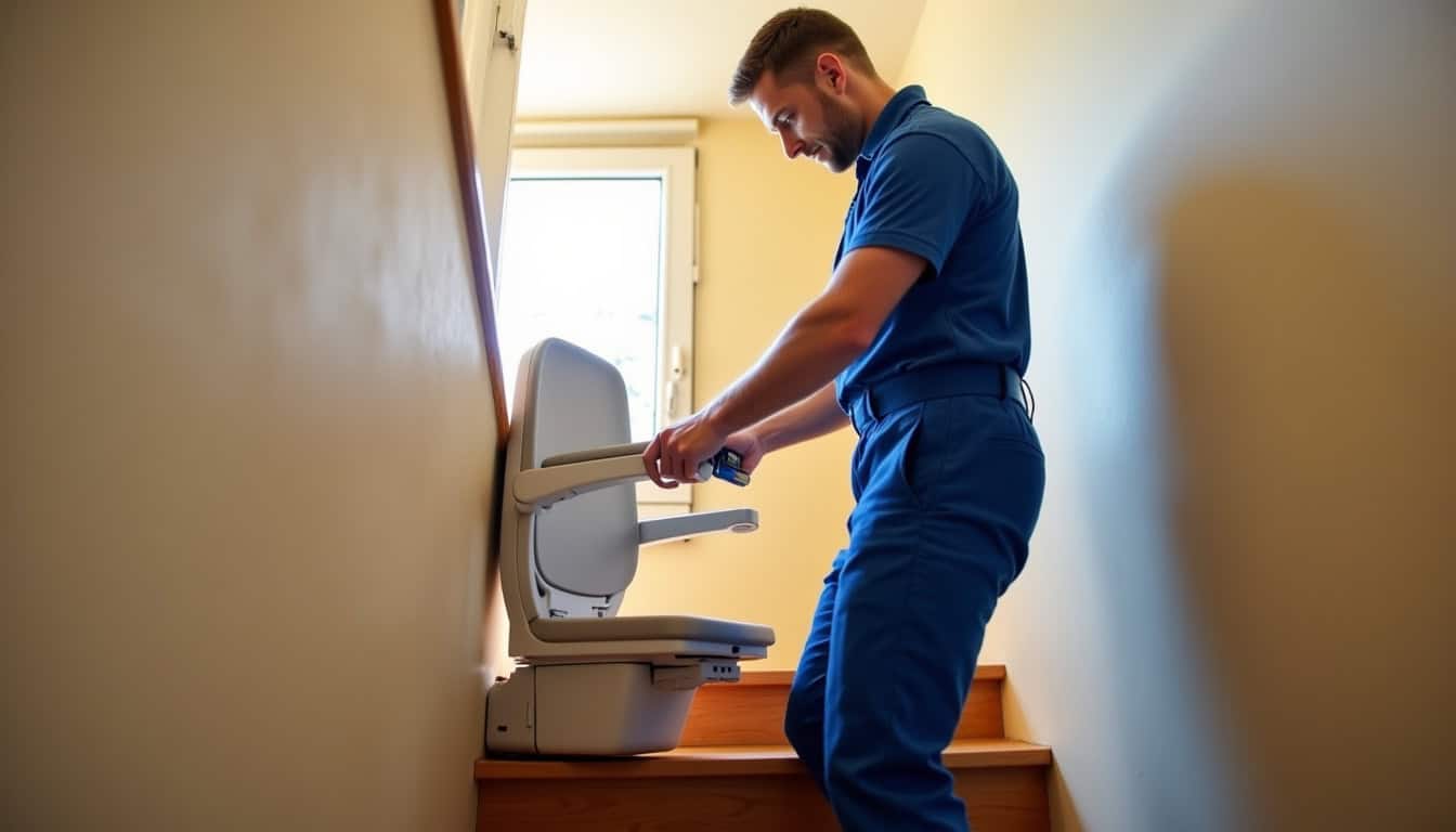 Technicien en train d