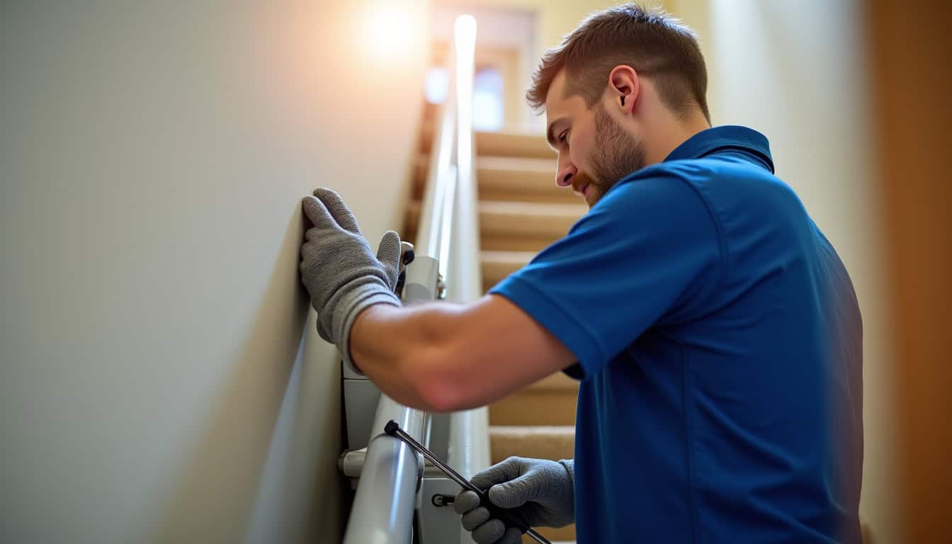 Technicien en train d