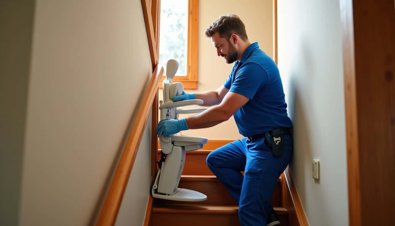 Technicien en train d