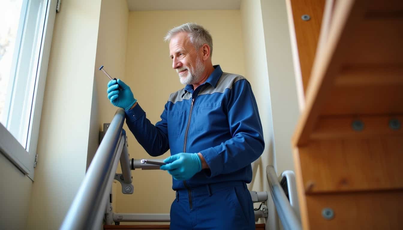 Technicien en train d