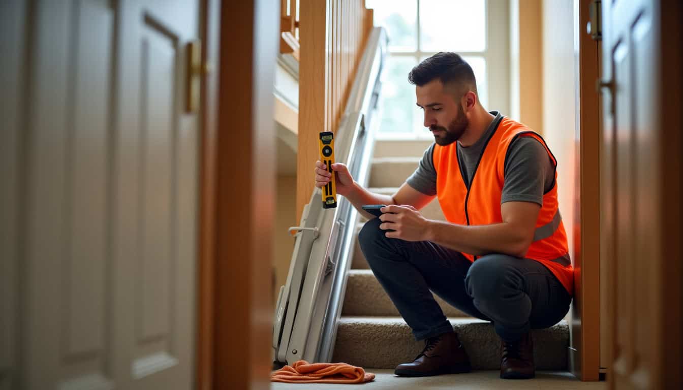 Technicien en train d