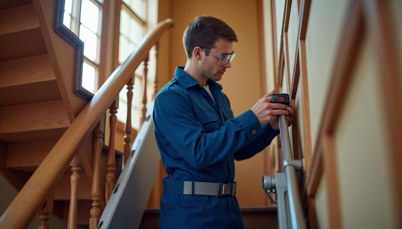 Technicien en train d