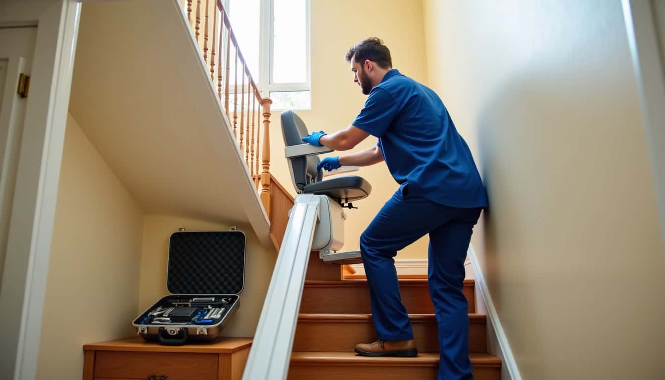 Technicien en train d