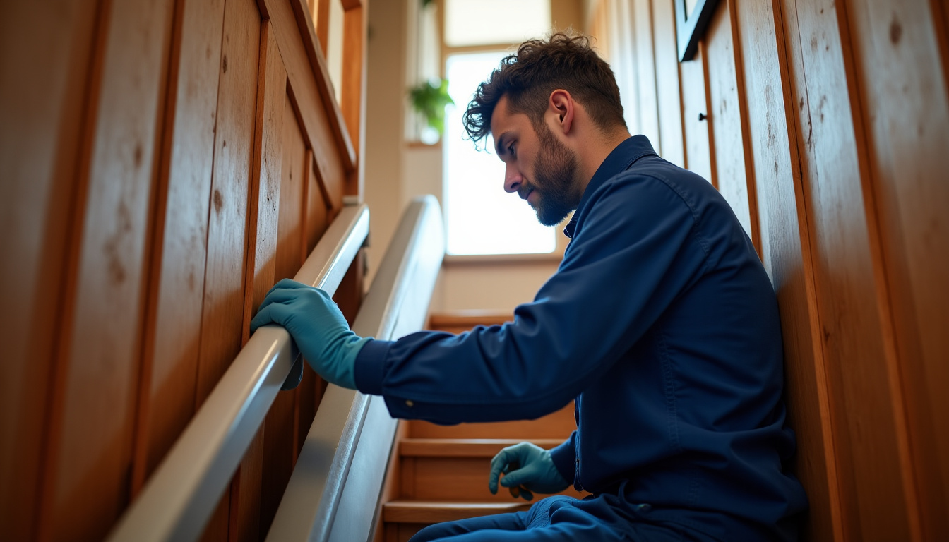 Technicien en train d