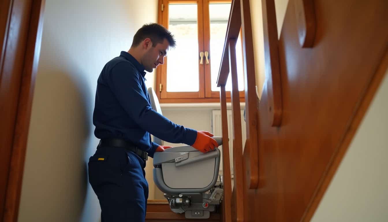 Technicien en train d