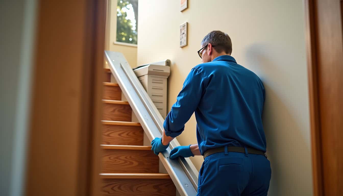 Technicien en train d