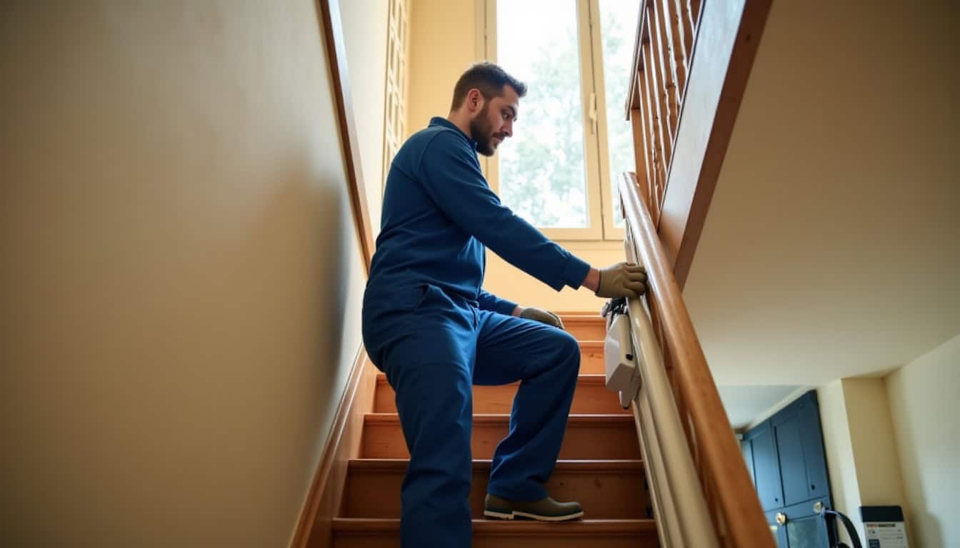 Technicien en train d