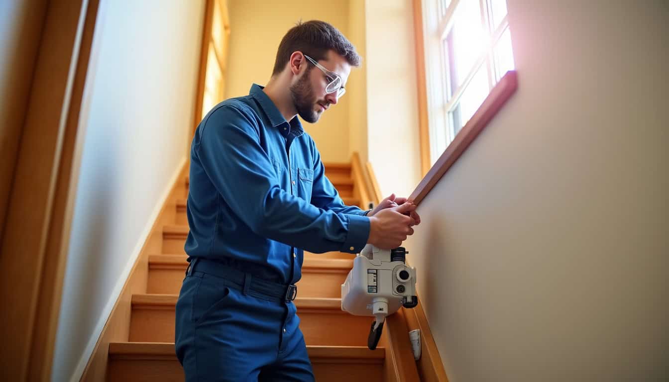 Technicien en train d