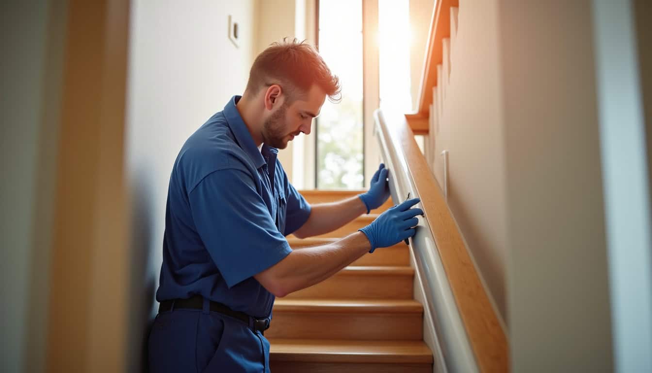 Technicien en train d