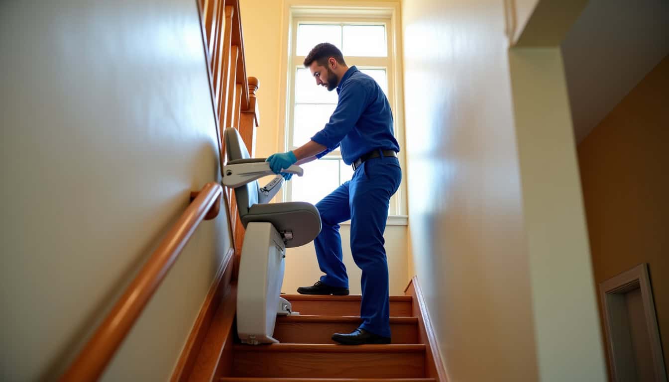 Technicien en train d