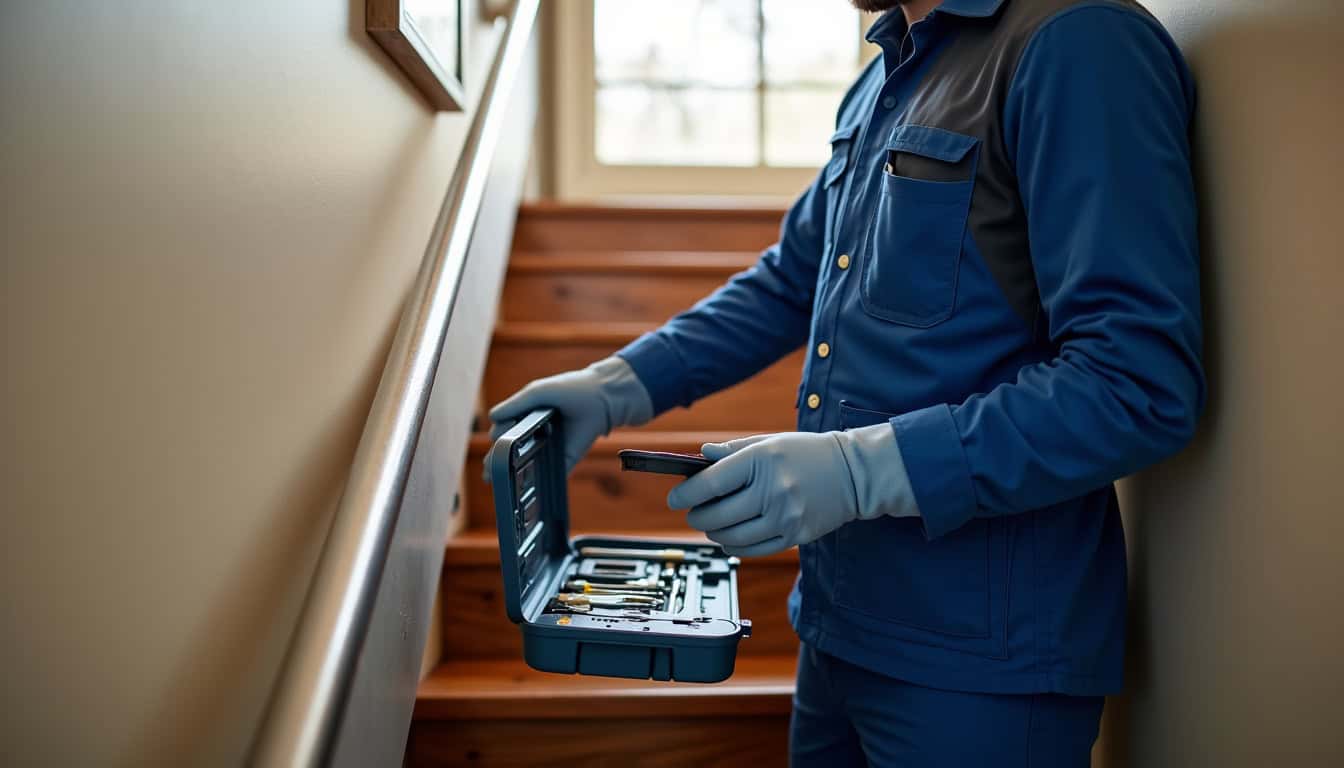 Technicien en train d