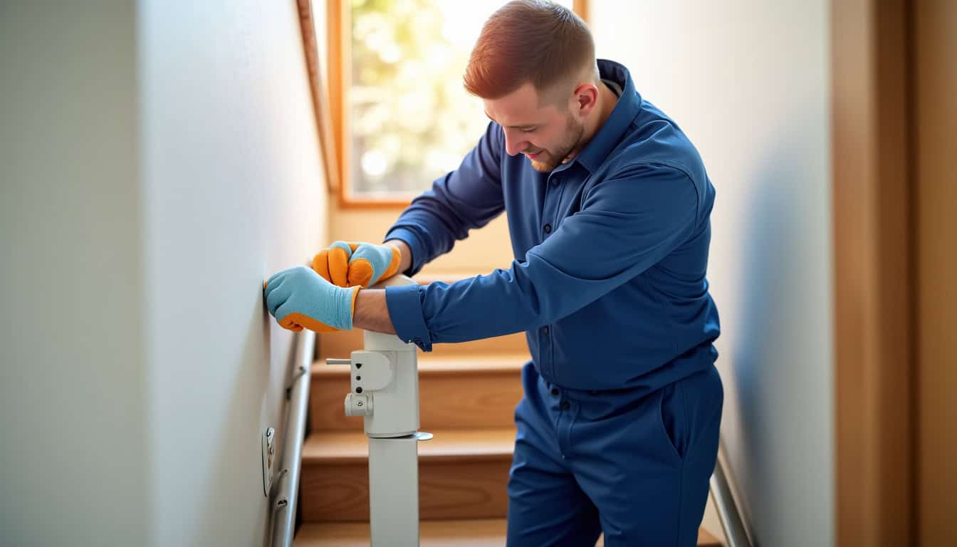 Technicien en train d