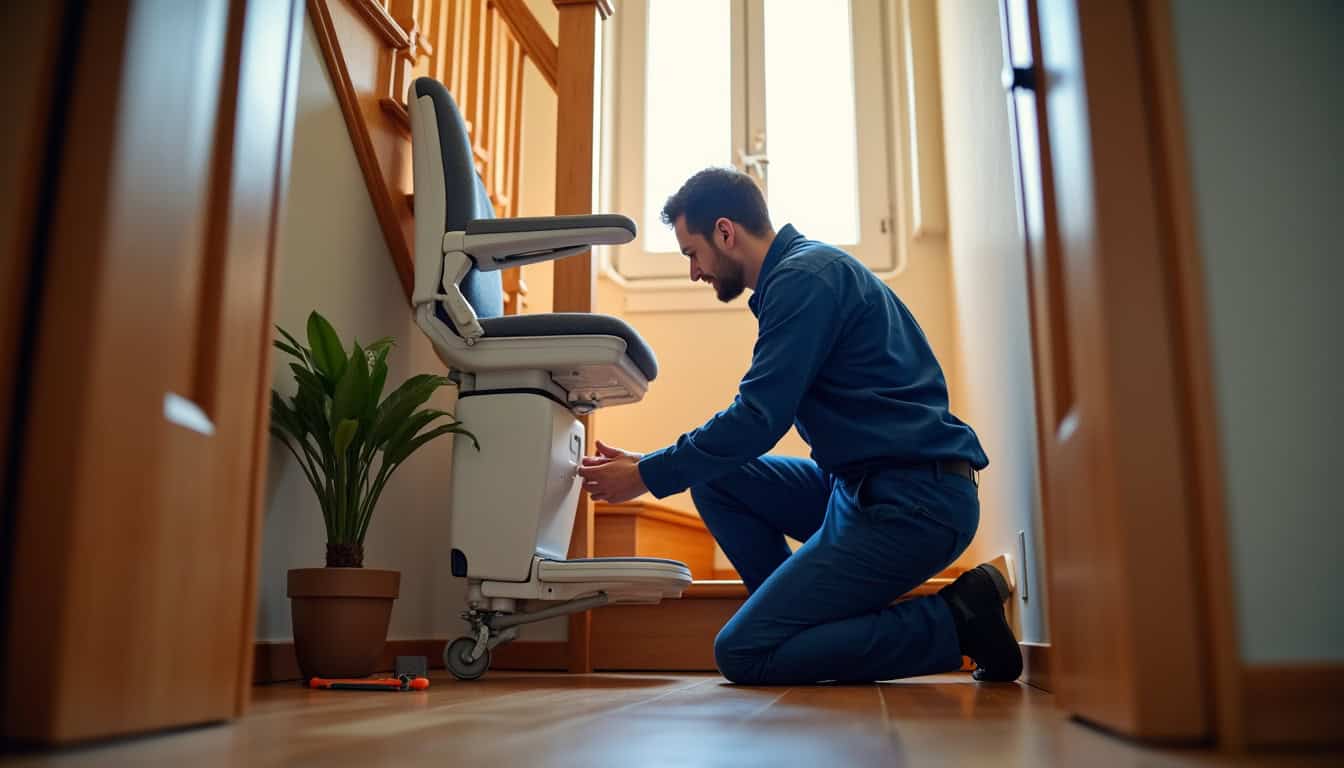 Technicien en train d