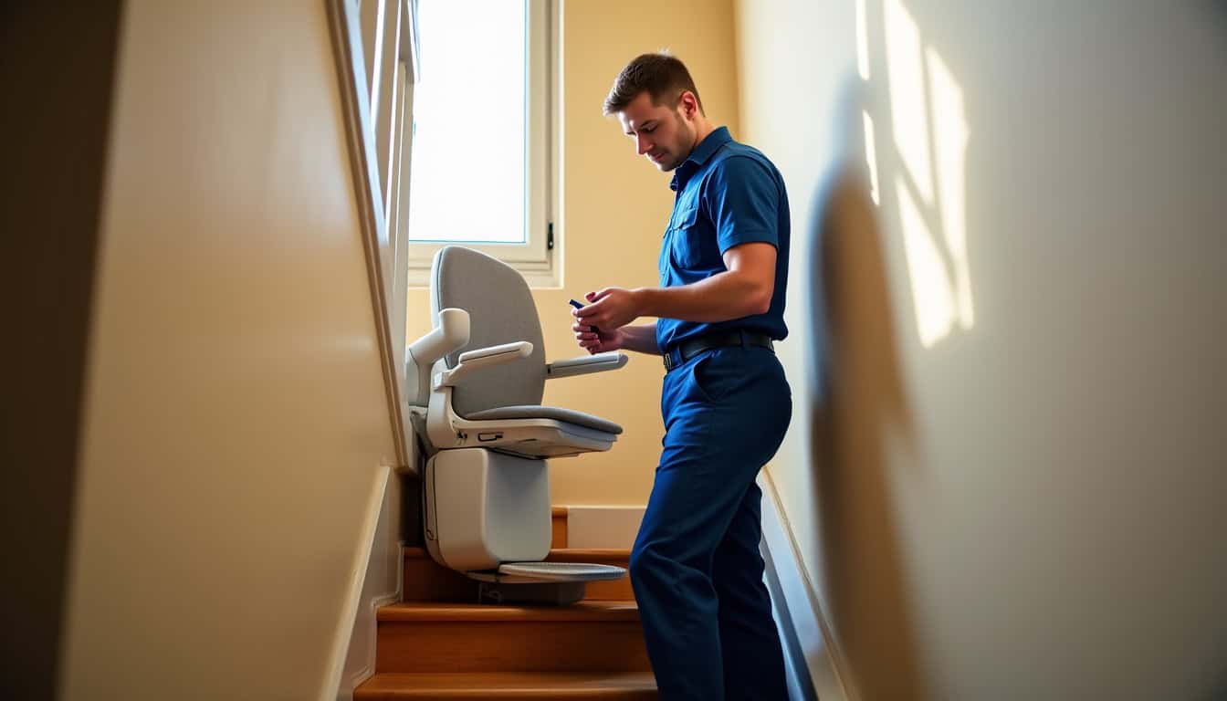 Technicien en train d