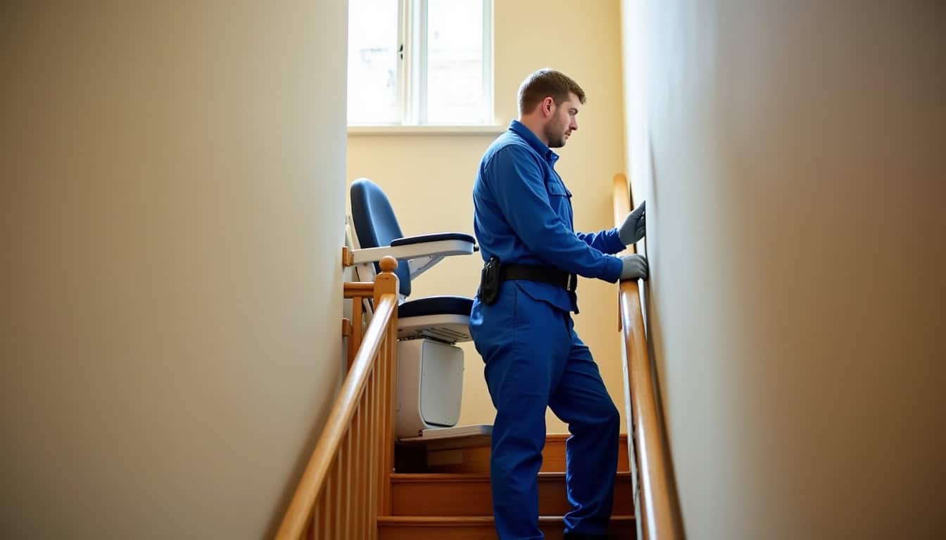 Technicien en train d