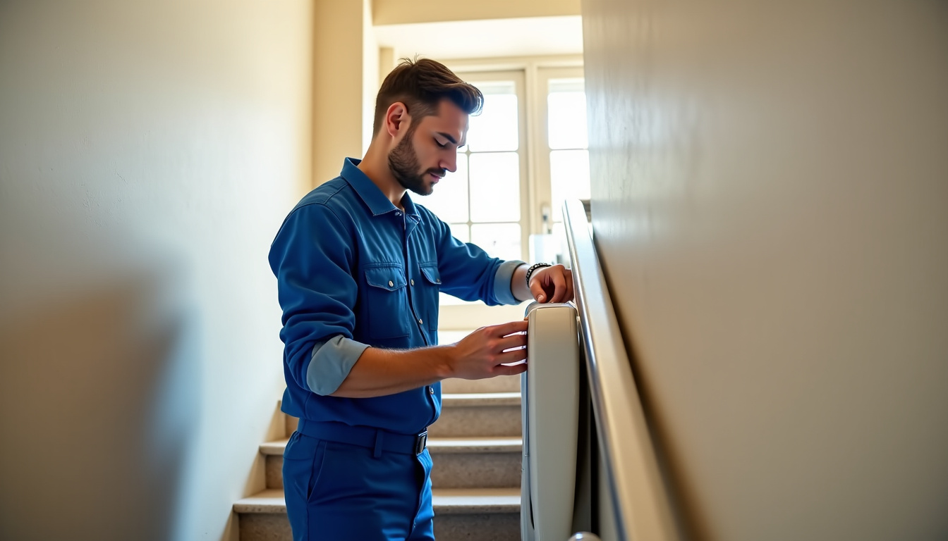 Technicien en train d