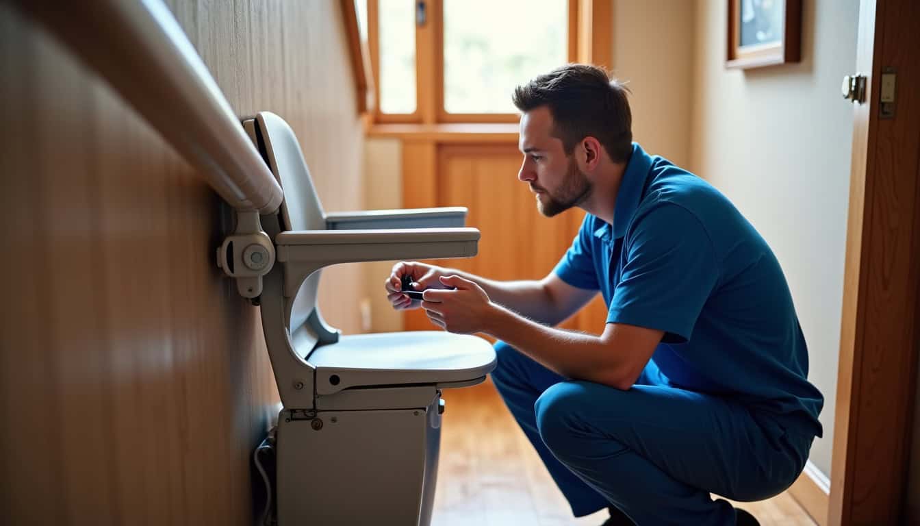 Technicien en train de faire la maintenance d