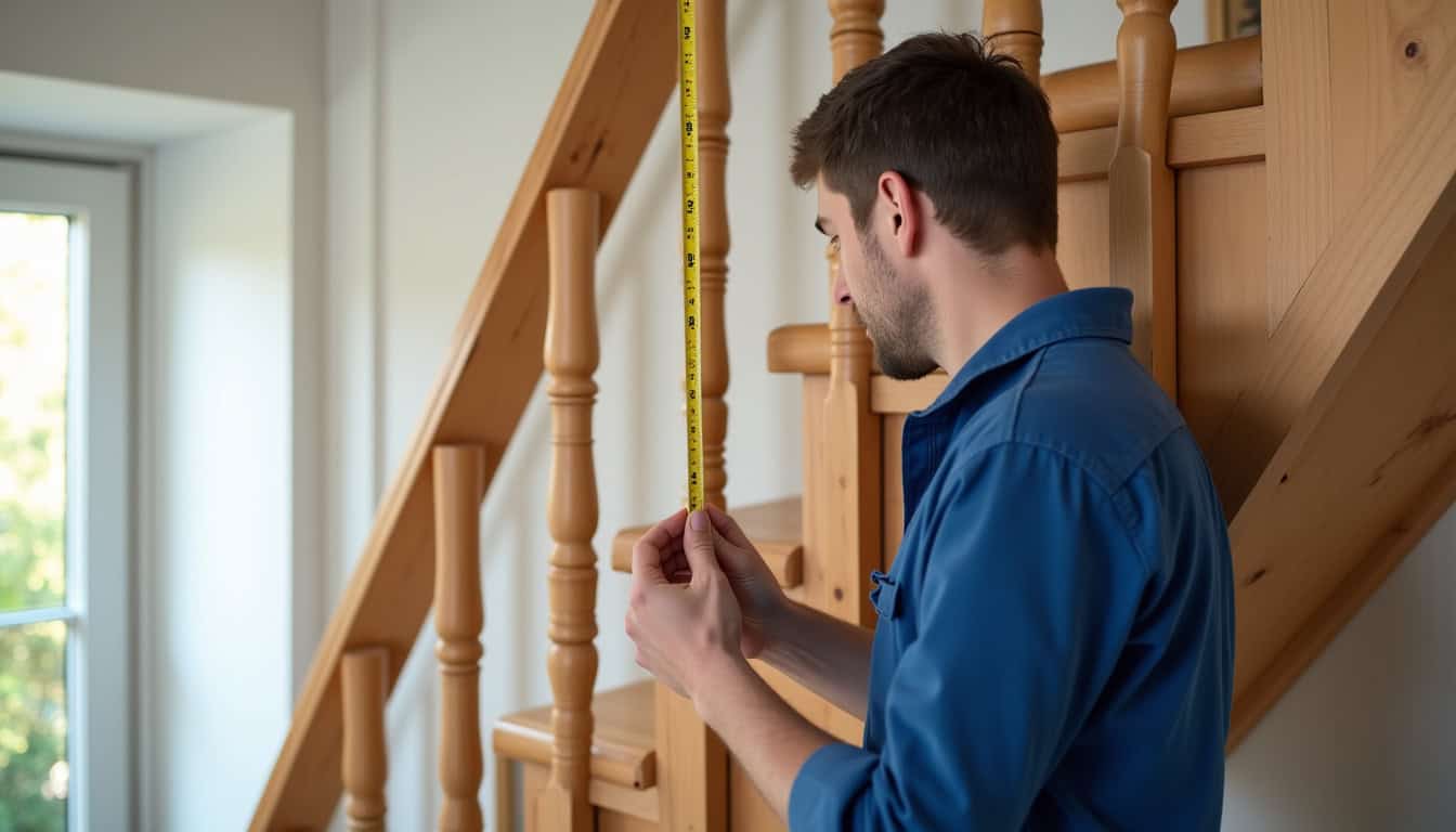 Technicien en train de mesurer un escalier pour l