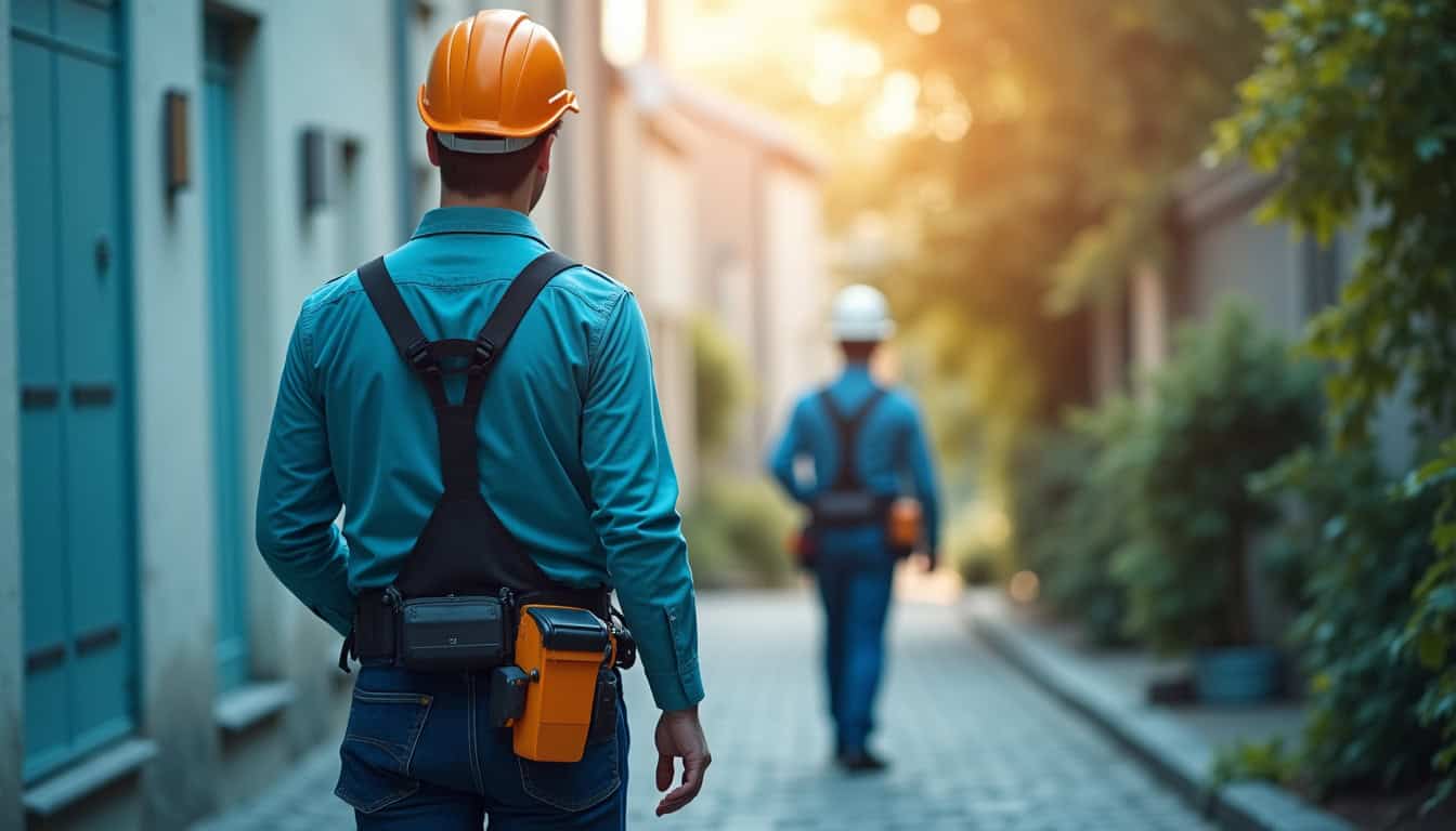 Technicien en train de présenter un devis pour un monte-escalier à Bagnac-sur-Célé