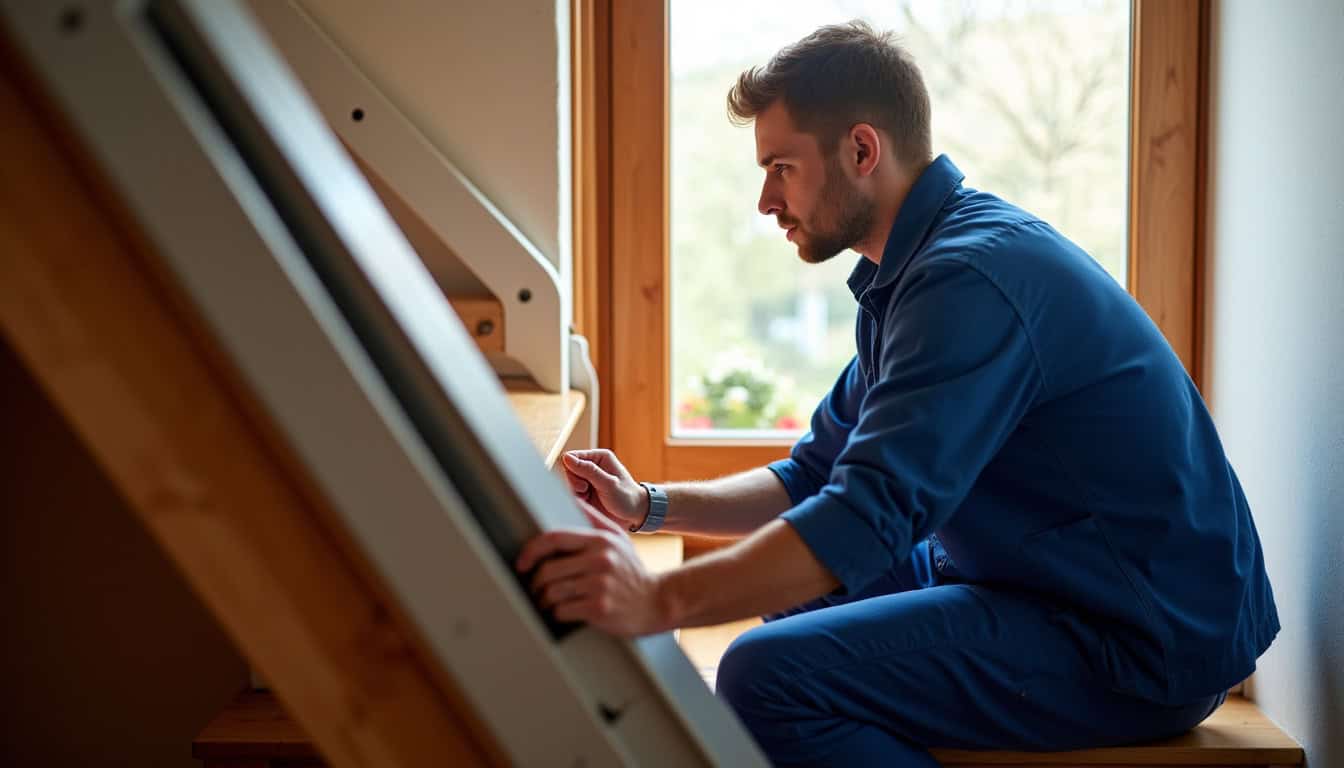 Technicien en train de vérifier le bon fonctionnement d