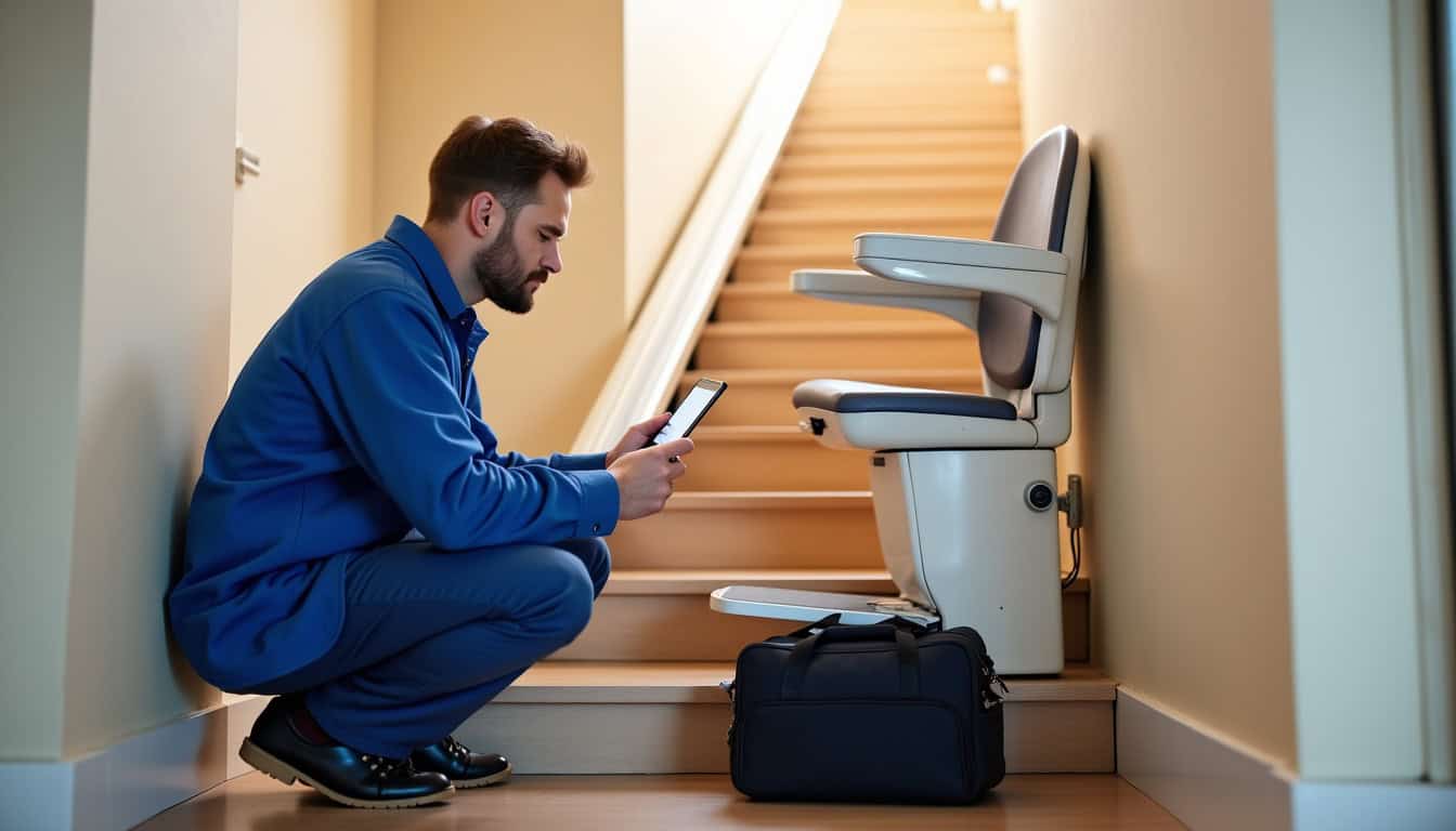 Technicien en train de vérifier le bon fonctionnement d