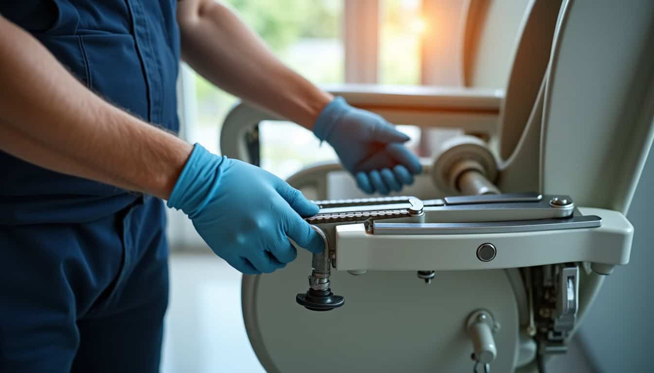 Technicien en train de vérifier les composants d