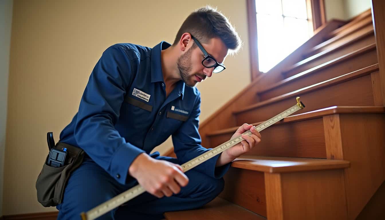 Technicien local effectuant une mesure d