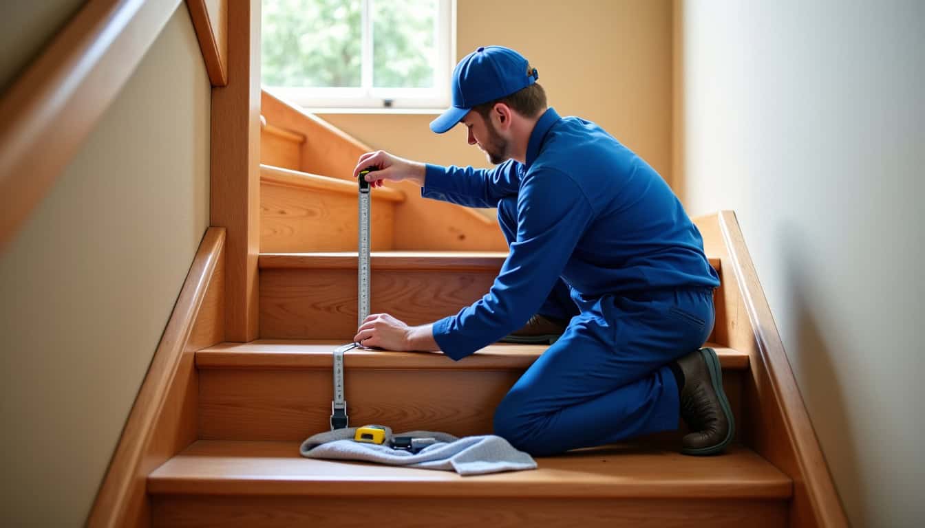 Technicien prenant les mesures d