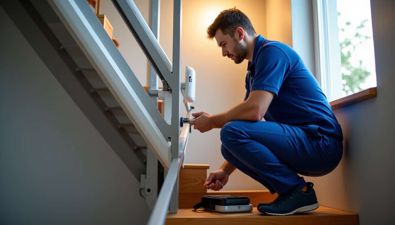 Technicien réalisant l