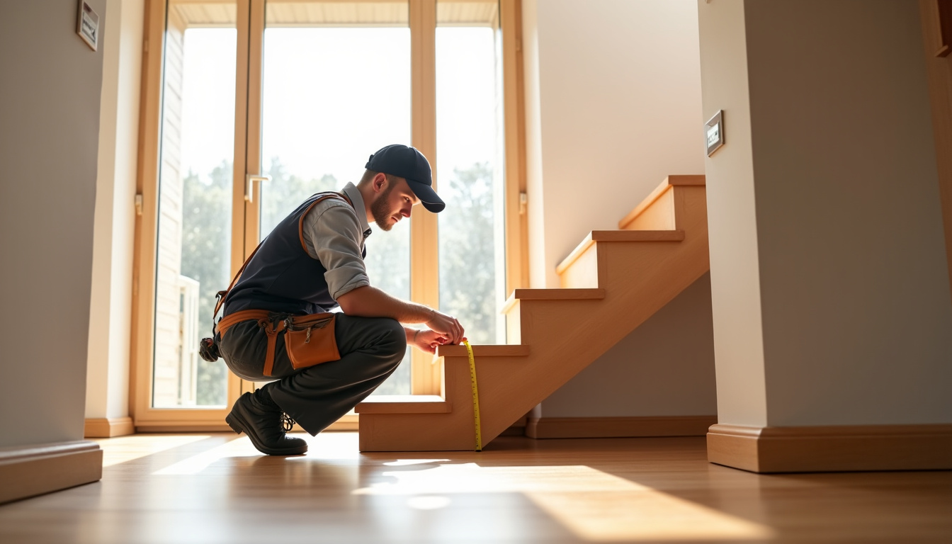 Technicien réalisant une visite technique dans une maison de Rouxmesnil-Bouteilles avant installation d