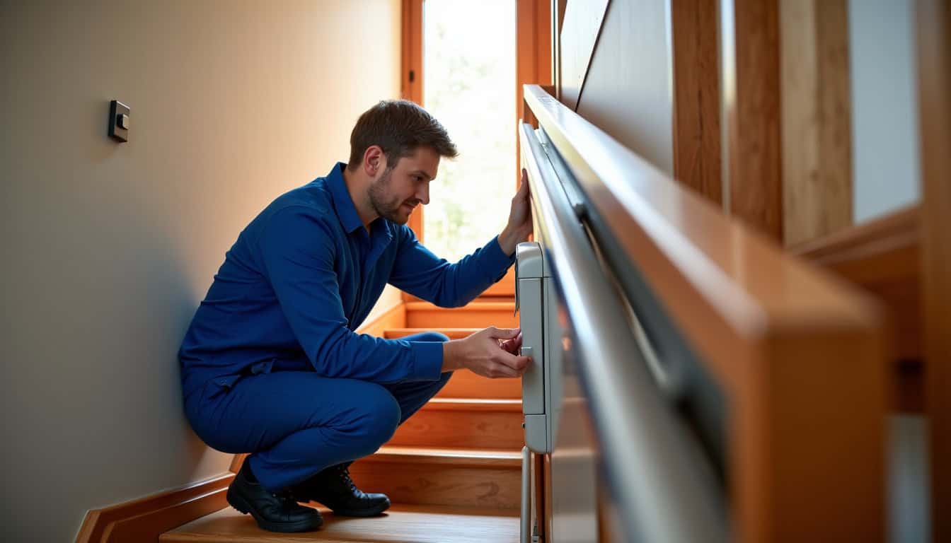 Un technicien vérifie le bon fonctionnement d