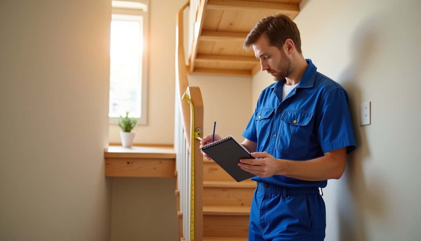 Visite technique d’un technicien pour l’installation d’un monte-escalier à Rochefort-sur-Loire