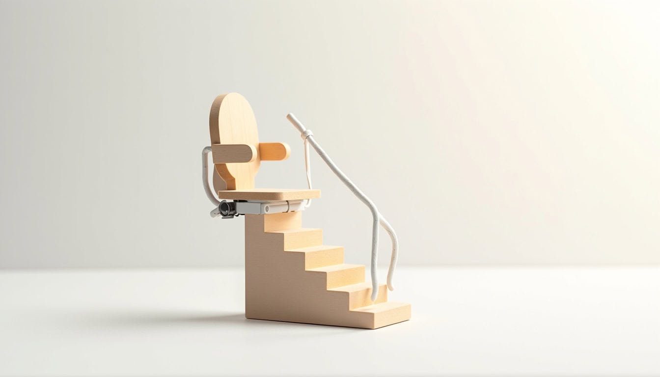 Vue schématique du fonctionnement d’un monte-escalier à Cutry