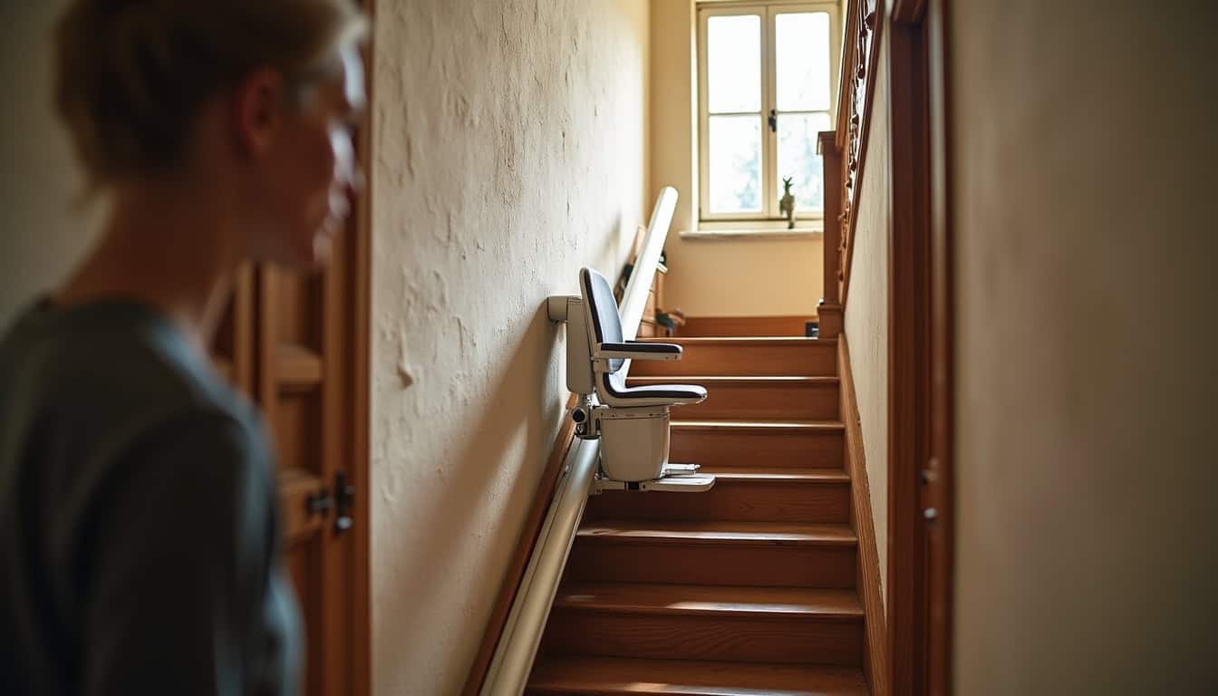 Comparaison de différents modèles de monte-escaliers installés dans une maison ancienne