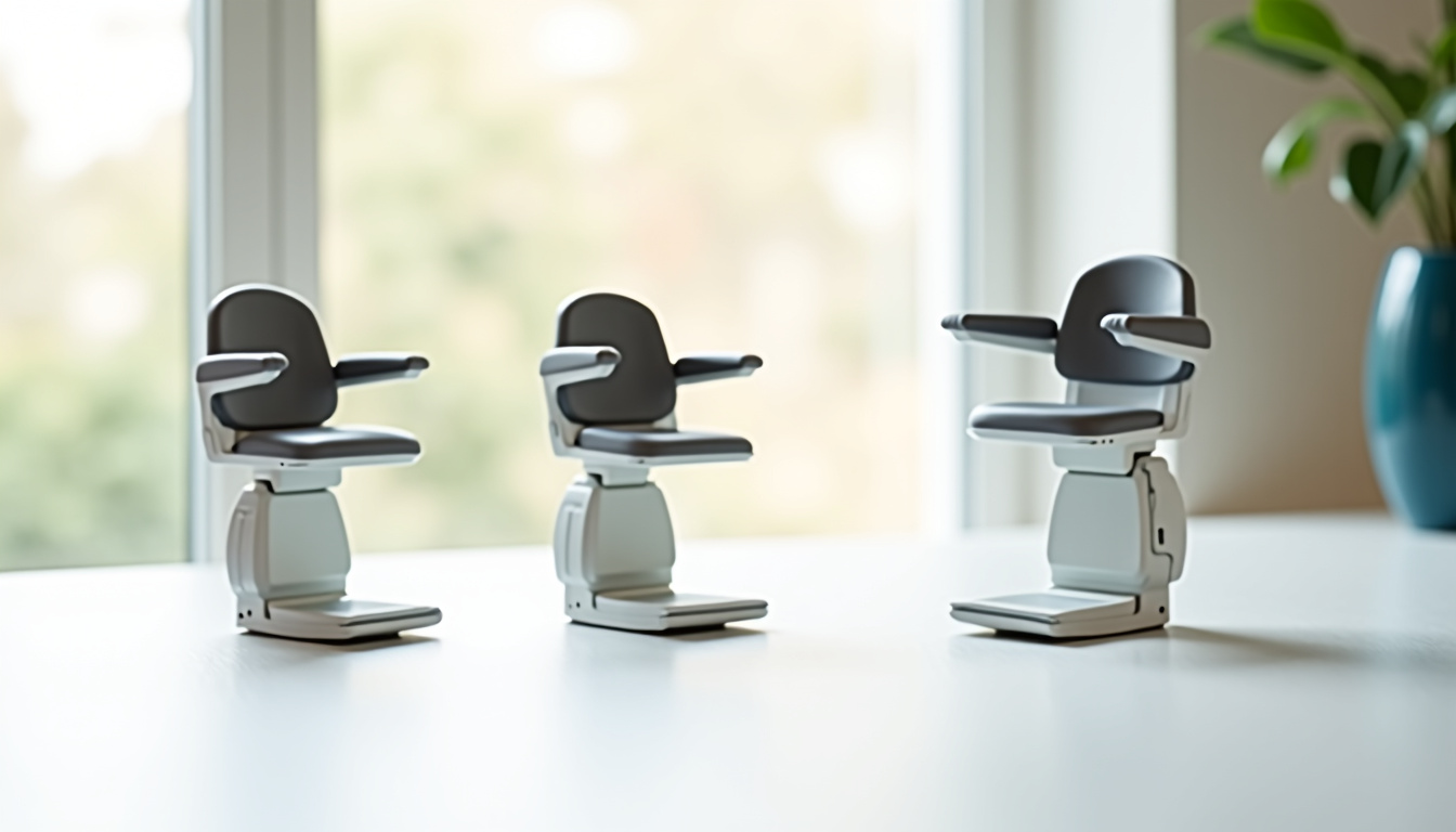 Comparaison des différents types de monte-escaliers: droit, tournant et plateau pour fauteuil roulant