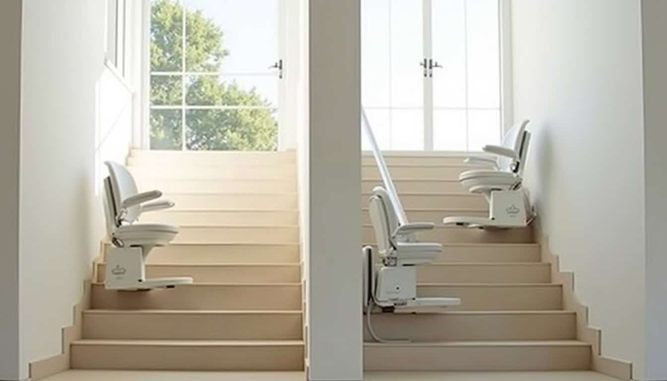 Comparaison entre un monte-escalier neuf et un modèle reconditionné